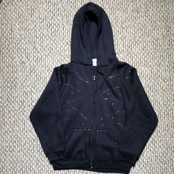 Vintage 1980’s Hush Puppies Hoodie w Glitter Puff Paint detail | One-of-a-Kind - Picture 2 of 7